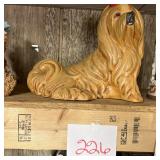 Ceramic Shih Tzu Dog Figurine with Red Bow