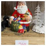Santa Claus with Toy Sack and Teddy Bear Ceramic C