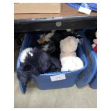 tote of stuffed animals includes tote with lid