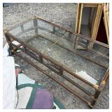 Woven Rattan and Glass Top Rectangular Coffee Tabl