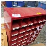 Grainger Red Metal Multi-Compartment Storage Bin R