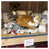 Collection of Plush Animal Toys and Siamese Cat St