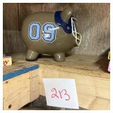 Football Helmet Ceramic Piggy Bank with '09' Desig