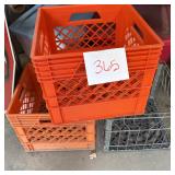 Orange Plastic Stackable Utility Crate with Auctio