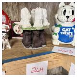 Tiered Dog Figurine Sculpture with Old English She