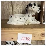 Dalmatian Dog Lying Down Figurine Planter