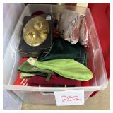 Clear Plastic Storage Bin with Assorted Used Chris
