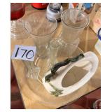 Clear Glass vases, Ceramic decor