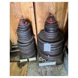 Vintage cast iron weight plates