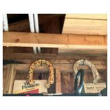 Vintage iron horseshoes, Cigar box
