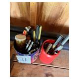 Tools, screwdrivers, Black mesh rolls