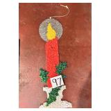 Vintage melted plastic popcorn Christmas candle