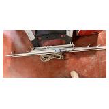 White curtain rods, rope