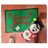 Vintage melted plastic popcorn Christmas snowman