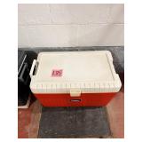 Thermos Red and White Plastic Cooler with Latch