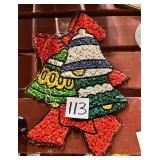 Vintage melted plastic popcorn Christmas wall deco