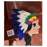 Vintage melted plastic popcorn wall decor Native