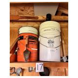 Buckets, masonry trowel