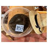 Amish Style straw hat, Fedora-style hat