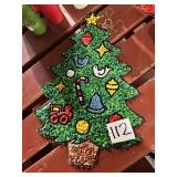 Vintage melted plastic popcorn Christmas wall deco