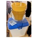 Yellow flowerpots, canister/container