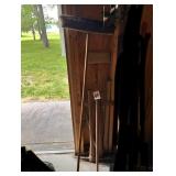 Vintage wooden garden tool, pickaxe