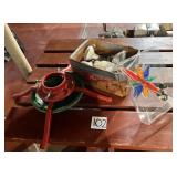Vintage Christmas tree stand, Light bulbs Tree top