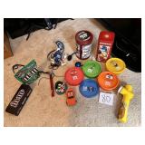 M&M Collectibles, containers, fan, headphones, tin