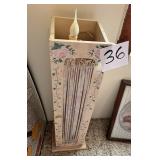 Hand-painted pink floral wooden storage cabinet