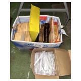 Plastic silverware lot and cookbooks
