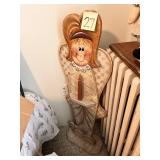 Handcrafted wooden angel decoration standing