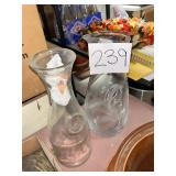 Clear glass donut-hole vase carafes