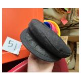 Aegean Brand black wool Greek fisherman cap hat