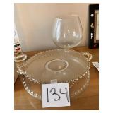 Imperial glass candlewick tray vintage