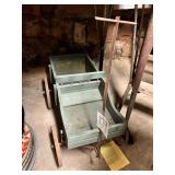 Wagon decorative green wood buckboard garden plant