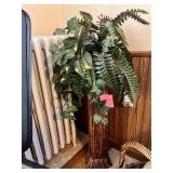 Artifical plant Boston Fern in rustic bamboo vase