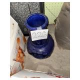 Cobalt blue studio art pottery lantern moon stars