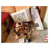 Home decor statues, Christmas pillow