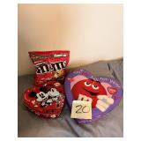 old M&M Peanut butter, Mickey tin, M&M tin