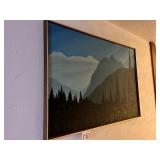 Vintage TC Wood landscape print framed art