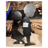 Metal boy and girl garden sillouettes Breck's