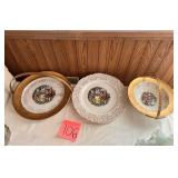 22K Gold trim Sabin decorative plates Crest-o-Gold