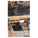vertical metal plate rack, letter board
