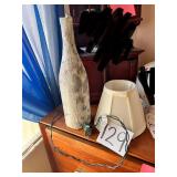 Homemade decoupage glass bottle, lamp shade