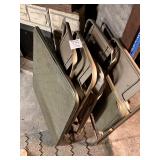 Folding card table and chairs matching green