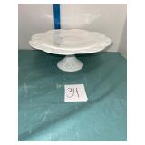 milk glass cake stand