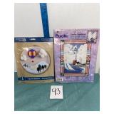 new lighthouse cross stitch and hot air balloon