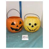 VTG blow mold style Halloween pumpkin bucket plus