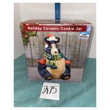 new holiday ceramic cookie jar black bear