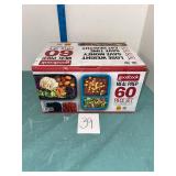 new 60 piece plastic food containers set